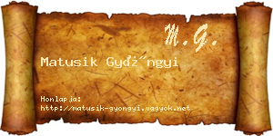 Matusik Gyöngyi névjegykártya