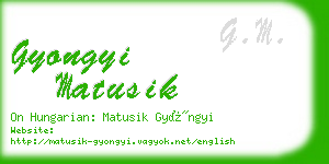 gyongyi matusik business card